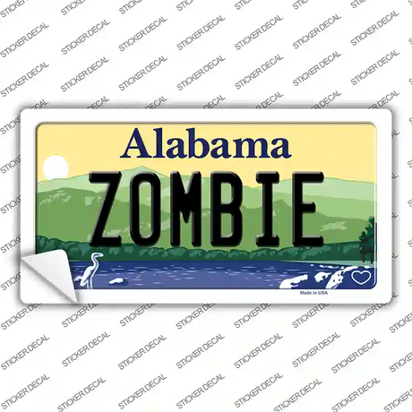 Zombie Alabama Novelty Sticker Decal