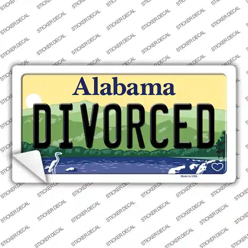 Divorced Alabama Novelty Sticker Decal