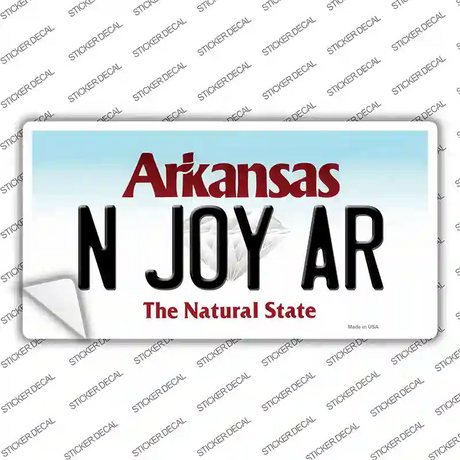 N Joy AR Arkansas Novelty Sticker Decal