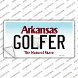 Golfer Arkansas Novelty Sticker Decal