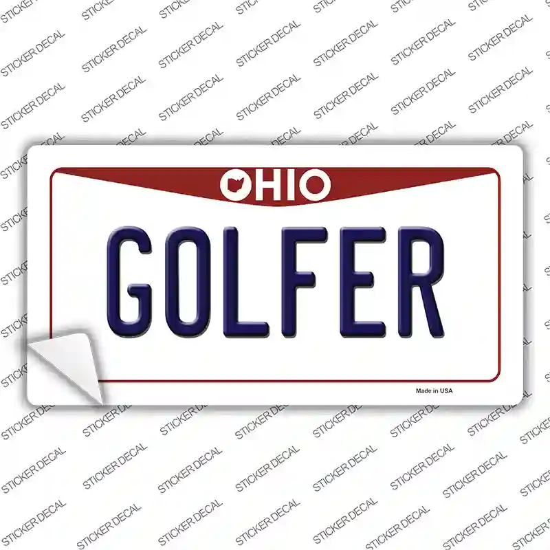 Golfer Ohio Novelty Sticker Decal