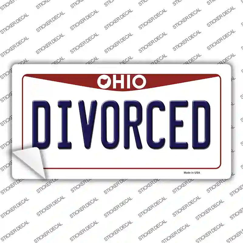 Divorced Ohio Novelty Sticker Decal