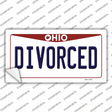 Divorced Ohio Novelty Sticker Decal