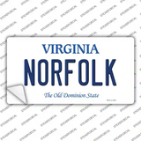 Norfolk Virginia Novelty Sticker Decal