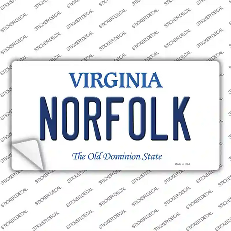 Norfolk Virginia Novelty Sticker Decal