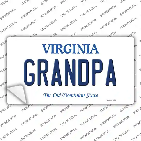 Grandpa Virginia Novelty Sticker Decal