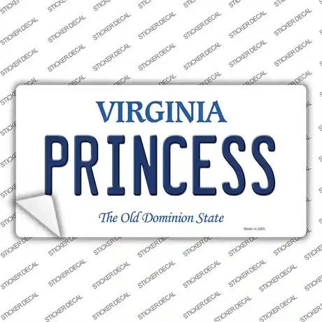 Princess Virginia Novelty Sticker Decal