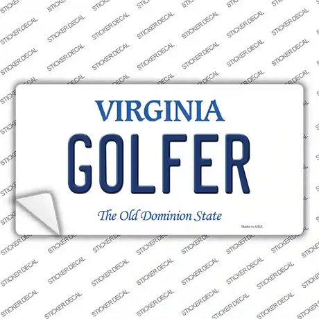 Golfer Virginia Novelty Sticker Decal