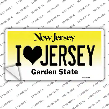 I Love Jersey New Jersey Novelty Sticker Decal