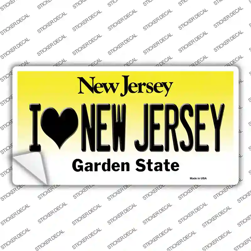 I Love New Jersey Novelty Sticker Decal