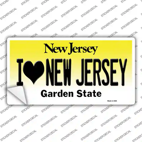 I Love New Jersey Novelty Sticker Decal