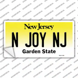 N Joy NJ New Jersey Novelty Sticker Decal