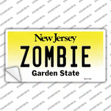 Zombie New Jersey Novelty Sticker Decal