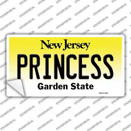 Princess New Jersey Novelty Sticker Decal