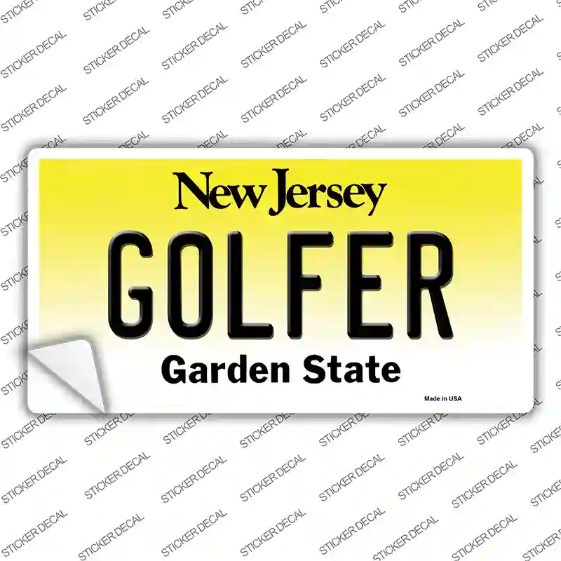 Golfer New Jersey Novelty Sticker Decal