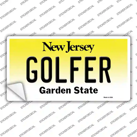 Golfer New Jersey Novelty Sticker Decal