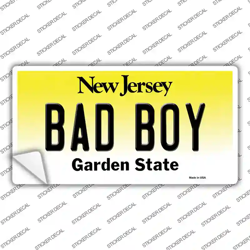 Bad Boy New Jersey Novelty Sticker Decal
