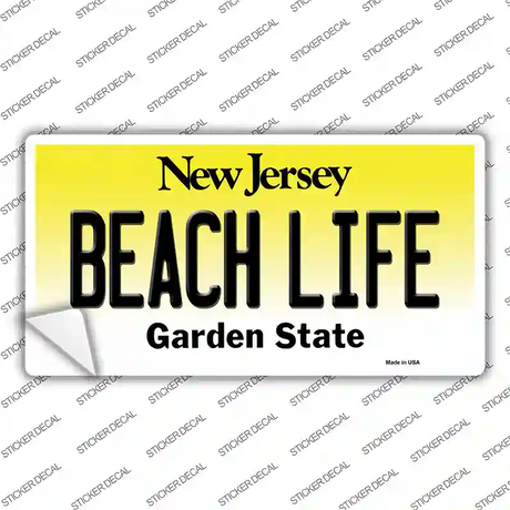 Beach Life New Jersey Novelty Sticker Decal