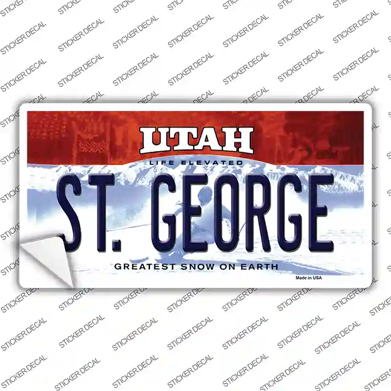 St George Utah Novelty Sticker Decal