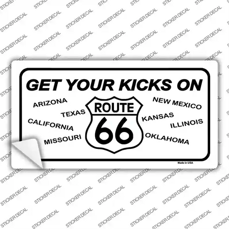Get Your Kicks On 66 Novelty Sticker Decal