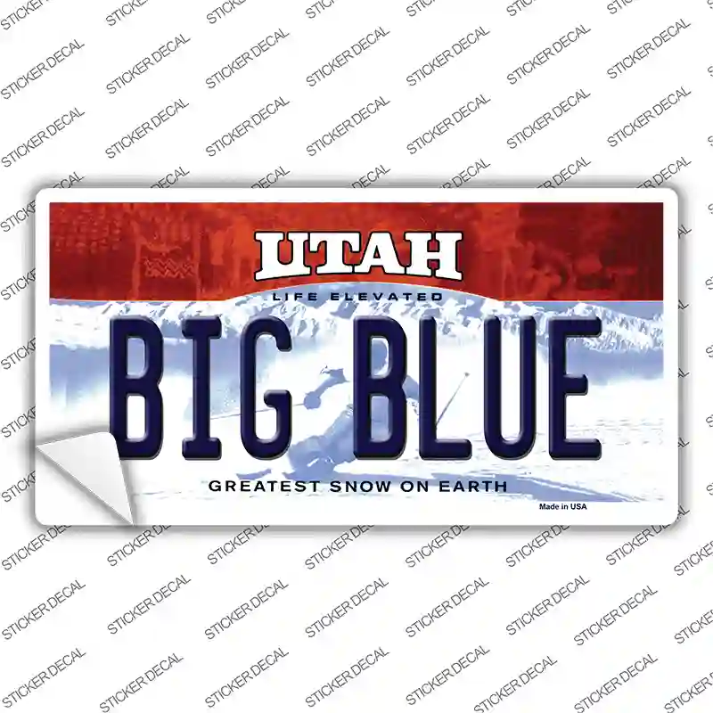 Big Blue Utah Novelty Sticker Decal