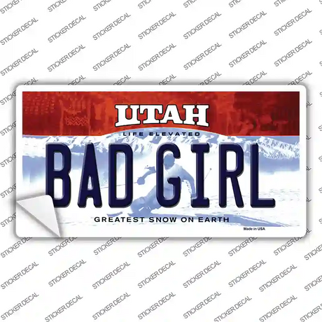 Bad Girl Utah Novelty Sticker Decal