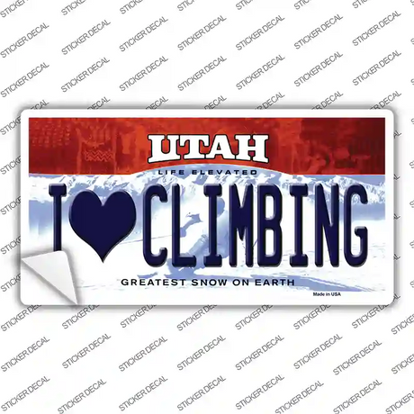 I Love Climbing Utah Novelty Sticker Decal