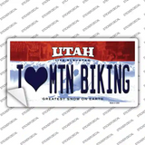 I Love Mtn Biking Utah Novelty Sticker Decal