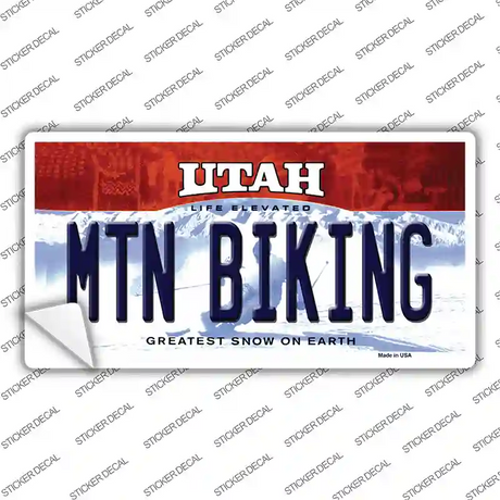 Mtn Biking Utah Novelty Sticker Decal