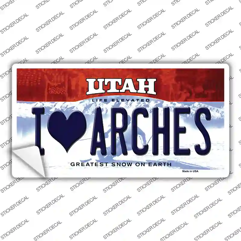 I Love Arches Utah Novelty Sticker Decal
