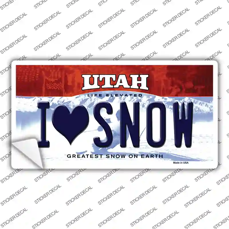 I Love Snow Utah Novelty Sticker Decal