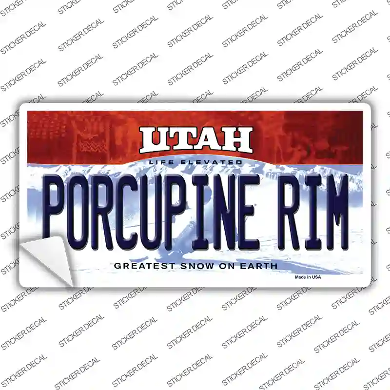 Porcupine Rim Utah Novelty Sticker Decal