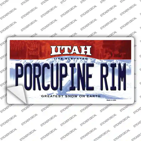 Porcupine Rim Utah Novelty Sticker Decal