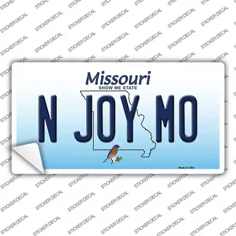 N Joy MO Missouri Novelty Sticker Decal
