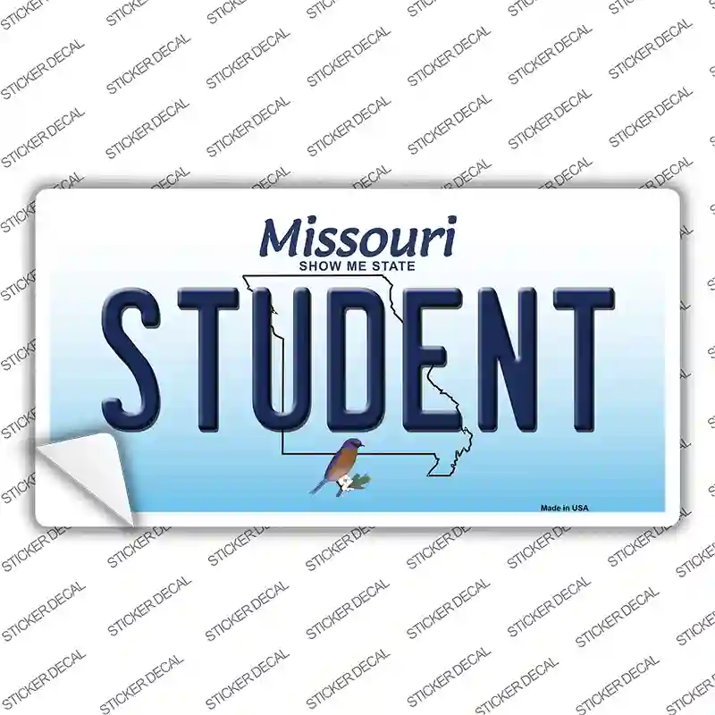 Student Missouri Novelty Sticker Decal