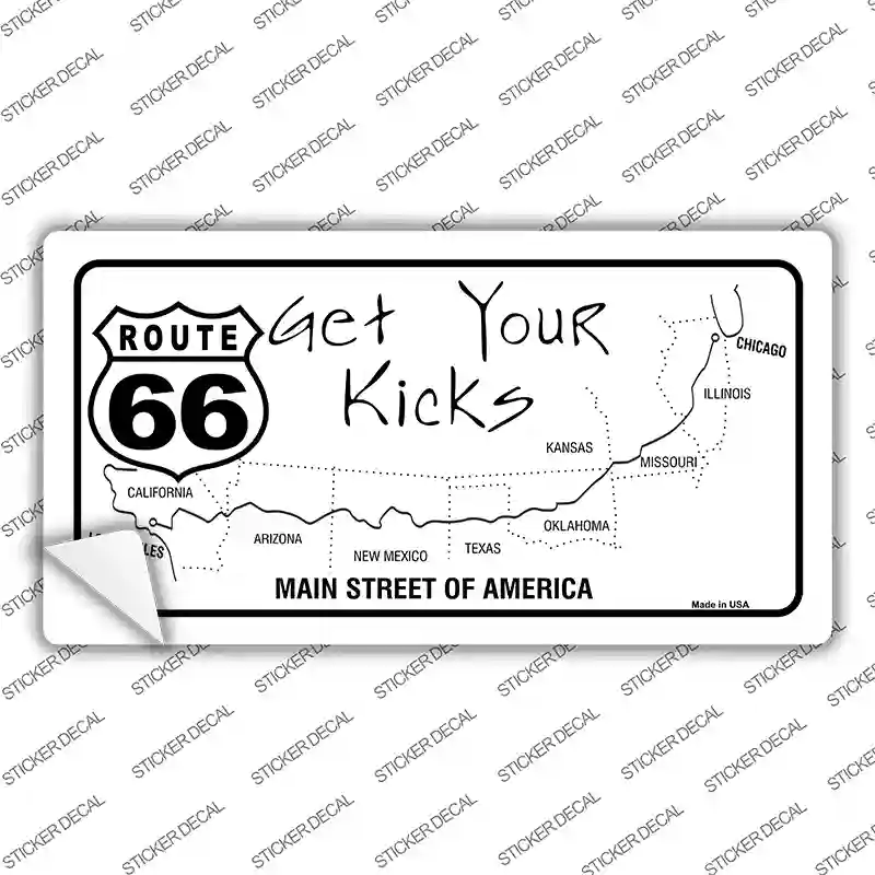 US Route 66 Map Novelty Sticker Decal