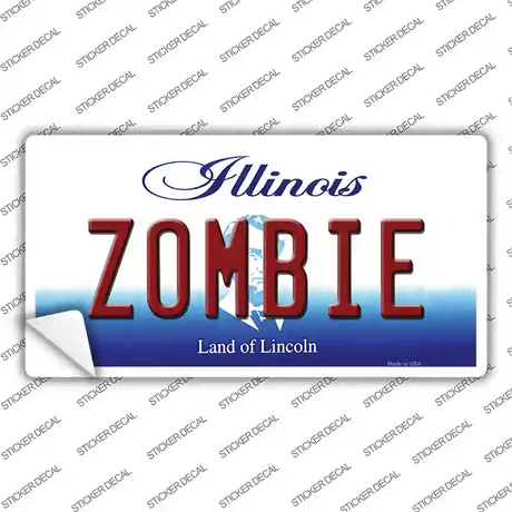 Zombie Illinois Novelty Sticker Decal