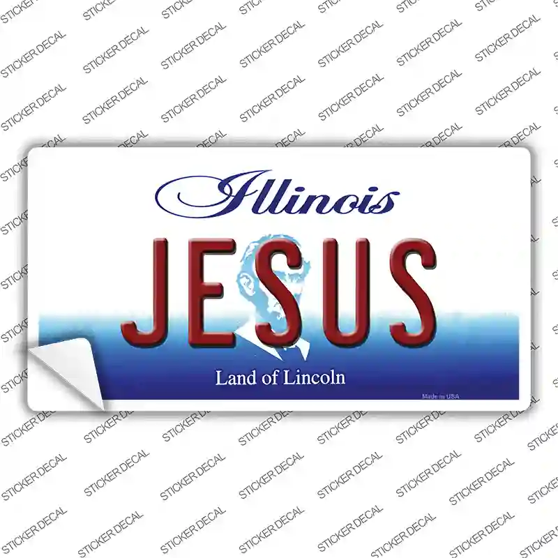 Jesus Illinois Novelty Sticker Decal