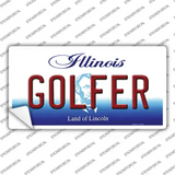 Golfer Illinois Novelty Sticker Decal