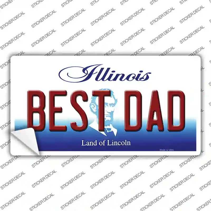 Best Dad Illinois Novelty Sticker Decal