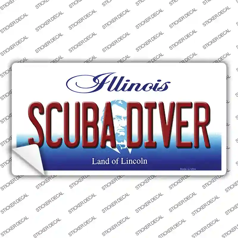 Scuba Diver Illinois Novelty Sticker Decal