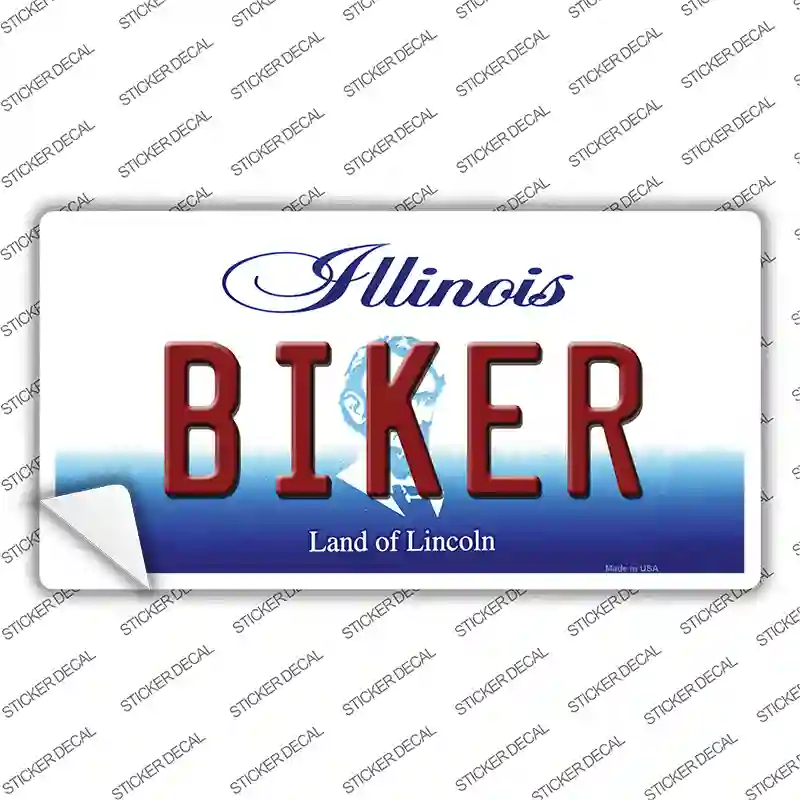 Biker Illinois Novelty Sticker Decal