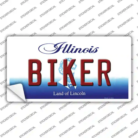 Biker Illinois Novelty Sticker Decal