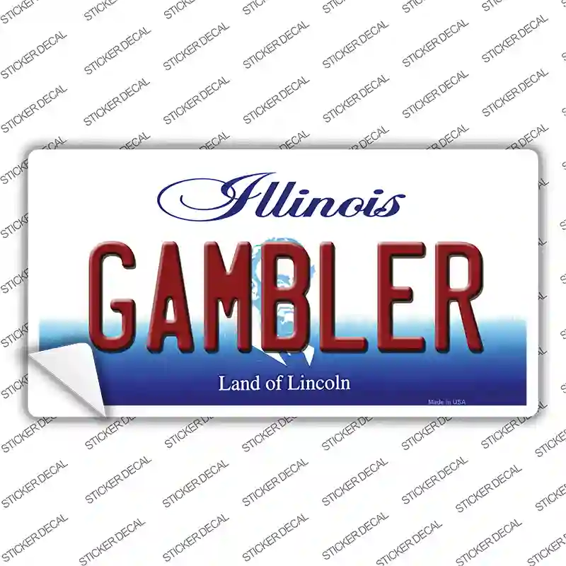 Gambler Illinois Novelty Sticker Decal