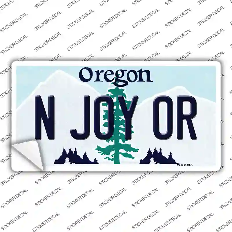 N Joy OR Oregon Novelty Sticker Decal