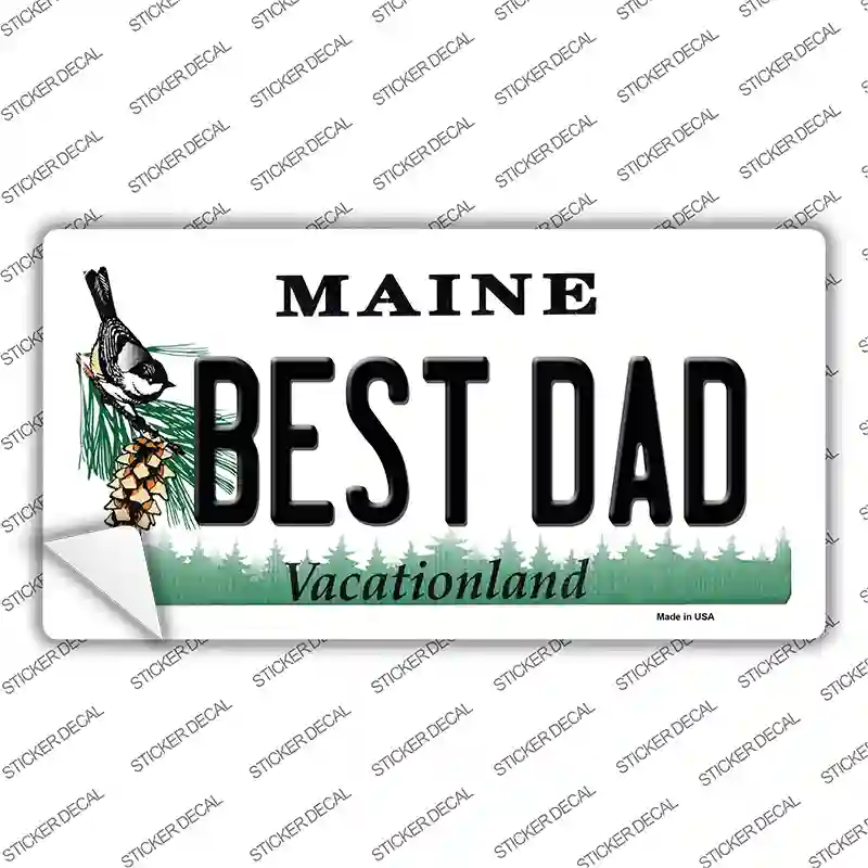Best Dad Maine Novelty Sticker Decal