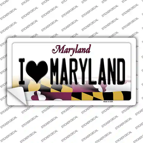 I Love Maryland Novelty Sticker Decal