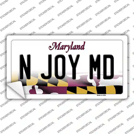 N Joy MD Maryland Novelty Sticker Decal
