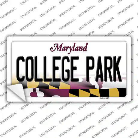 College Park Maryland Novelty Sticker Decal