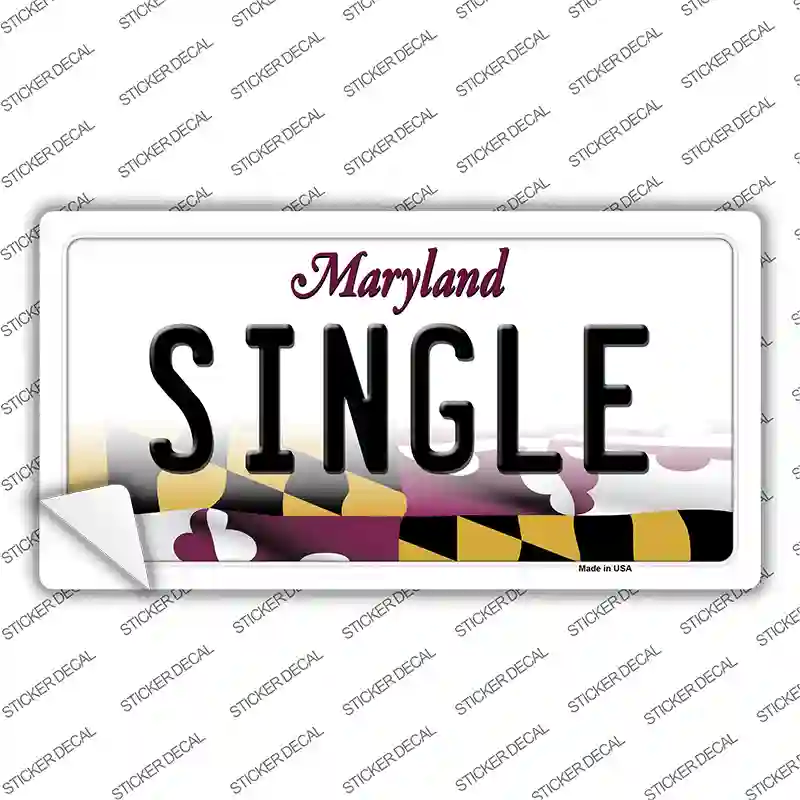 Single Maryland Novelty Sticker Decal